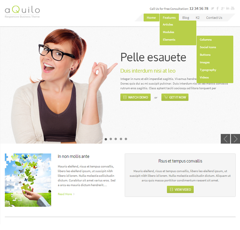 قالب سایت تجاری جوملا Aquilo