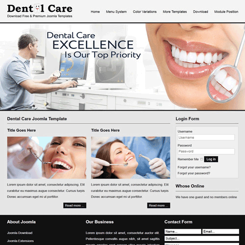 دانلود رایگان قالب پزشکی و دندان پزشکی جوملا 3 - Dental Care