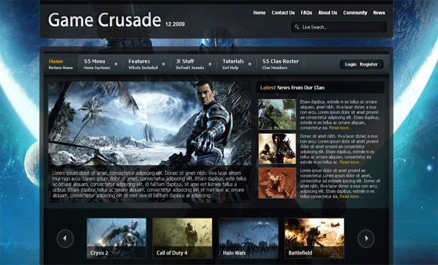 قالب حرفه ای سایت بازی Game-Crusade