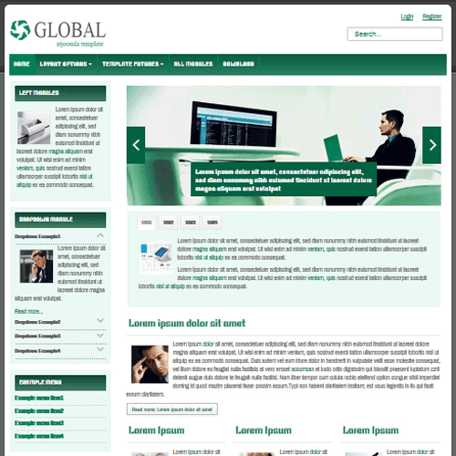 قالب شرکتی رایگان برای جوملا 3 - Global