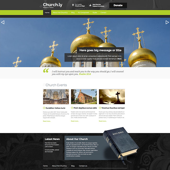 قالب سایت های مذهبی Hot-Churchly